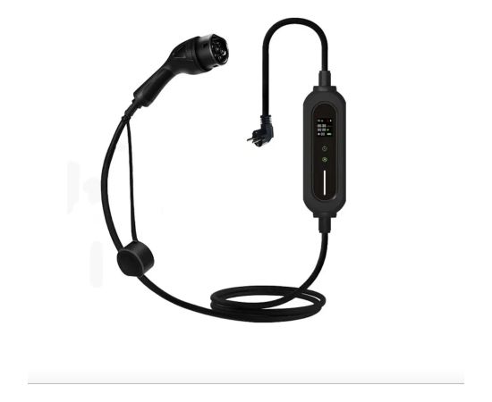 Evcharge EV Charge Pārnēsājamais Tipa 2 Lādētājs 5m 3.6 kW Regulējams 6A–16A 1-Fāzes IP65 Melns