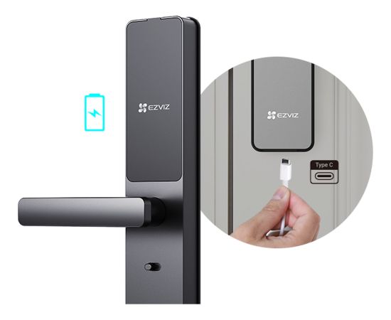 Ezviz CS-DL05 Viedā Atslēga Pirkstu Nospieduma Wi-Fi Bluetooth Automātiskā Bloķēšana IP65 Pelēka