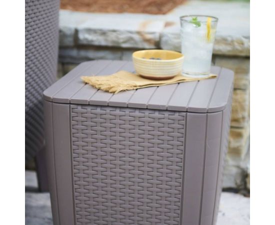 Keter Dārza galdiņš/uzglabāšanas kaste Luzon Flat Wicker bēšs