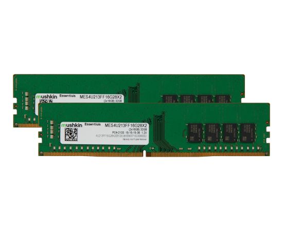 Mushkin Essentials DIMM Kit 32GB, DDR4-2133, CL15-15-15-35 (MES4U213FF16G28X2)