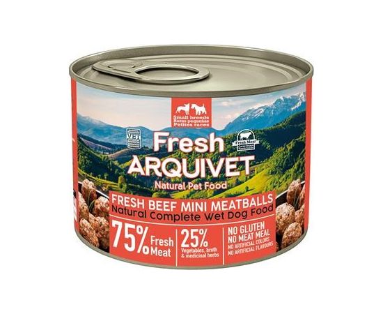 ARQUIVET Fresh Beef Mini Meatballs - wet dog food - 200g