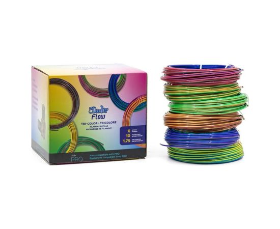 3Doodler FLOW-TRIFILLS 3D printing material Polylactic acid (PLA) Black, Blue, Copper, Gold, Green, Purple, Red 260 g