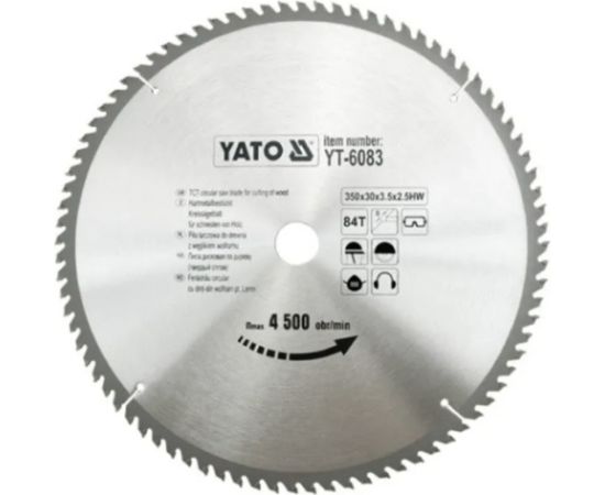 Griešanas disks kokam Yato YT-6083; 350x2,5x30 mm; Z84