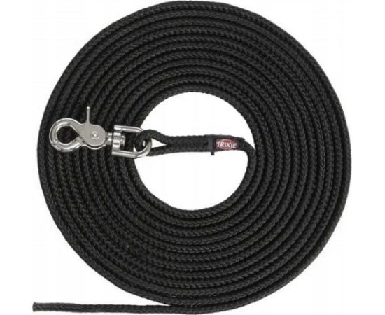 Trixie Tracking lead, trigger snap hook, round, S–L: 20m/ø6mm,black