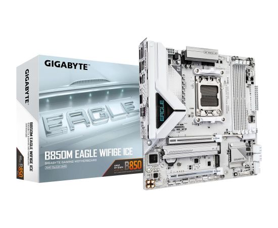 Mainboard GIGABYTE AMD B850 SAM5 Micro-ATX Memory DDR5 Memory slots 4 1xPCI-Express 3.0 4x 1xPCI-Express 4.0 4x	 1xPCI-Express 4.0 8x 1xPCI-Express 5.0 16x 2xM.2 1xHDMI 2xDisplayPort 4xUSB 2.0 3xUSB 3.2 1xUSB-C 1xPS/2 1xRJ45 3xAudio port B850MEAGLEWF6EICE