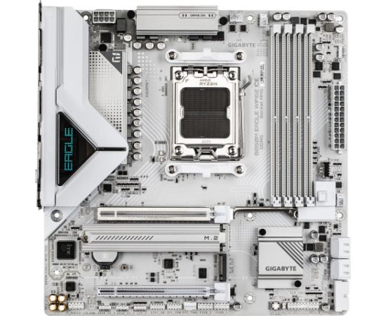 Mainboard GIGABYTE AMD B850 SAM5 Micro-ATX Memory DDR5 Memory slots 4 1xPCI-Express 3.0 4x 1xPCI-Express 4.0 4x	 1xPCI-Express 4.0 8x 1xPCI-Express 5.0 16x 2xM.2 1xHDMI 2xDisplayPort 4xUSB 2.0 3xUSB 3.2 1xUSB-C 1xPS/2 1xRJ45 3xAudio port B850MEAGLEWF6EICE