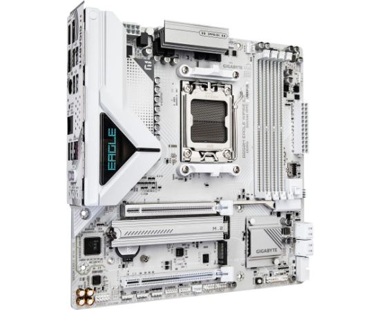 Mainboard GIGABYTE AMD B850 SAM5 Micro-ATX Memory DDR5 Memory slots 4 1xPCI-Express 3.0 4x 1xPCI-Express 4.0 4x	 1xPCI-Express 4.0 8x 1xPCI-Express 5.0 16x 2xM.2 1xHDMI 2xDisplayPort 4xUSB 2.0 3xUSB 3.2 1xUSB-C 1xPS/2 1xRJ45 3xAudio port B850MEAGLEWF6EICE