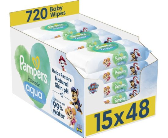 Pampers Chusteczki nawilżane Harmonie Aqua Paw Patrol 15x48 szt.
