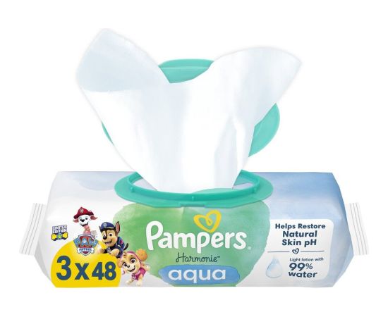 Pampers Chusteczki nawilżane Harmonie Aqua Paw Patrol 3x48 szt.