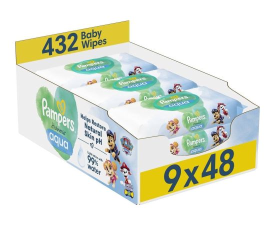 Pampers Chusteczki nawilżane Harmonie Aqua Paw Patrol 9x48 szt.