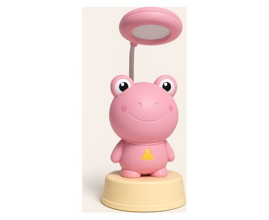 Kiddyz NL2 Kosmiskā Varde Bērnu Nakts Gaisma Galda Lampa (20x10cm) ar USB Enerģiju un Zīmuļu Asinātāju Rozā