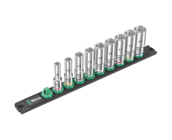 Uzgaļu komplekts Wera Socket Rail B Deep 1; 3/8''; 9 gab.