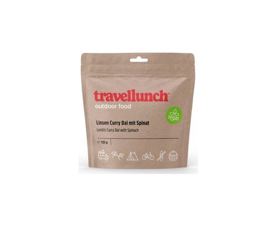 Travellunch Tūristu pārtika LENTILS CURRY DAL with SPINACH, Vegan