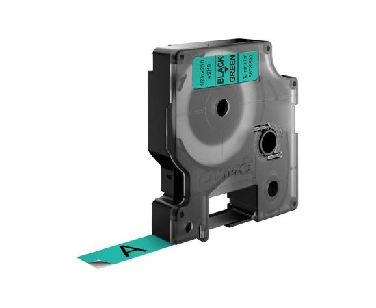 Dymo 45019 (S0720590) Label Tape 12mm x 7m, Black on Green