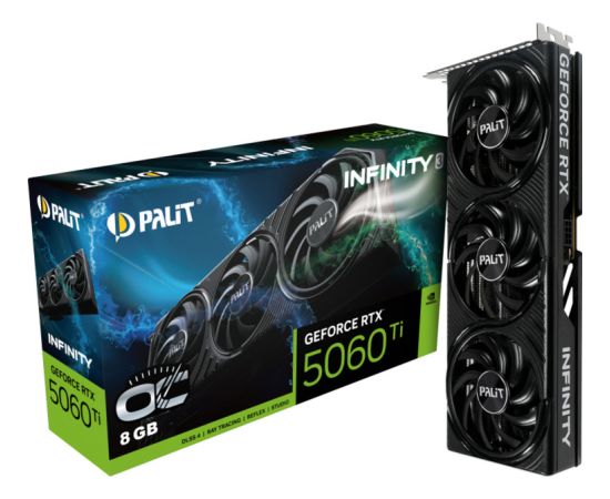 Palit GeForce RTX 5060 Ti Infinity 3 OC 8GB, graphics card DLSS 4, 3x DisplayPort, 1x HDMI 2.1
