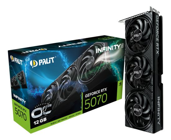 Palit GeForce RTX 5070 Infinity 3 OC, graphics card DLSS 4, 3x DisplayPort, 1x HDMI 2.1