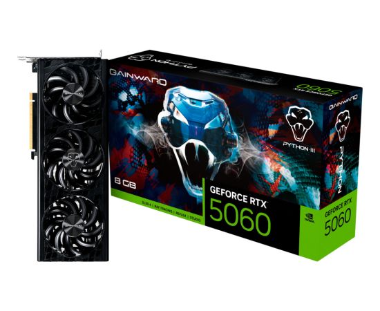 Gainward GeForce RTX 5060 Python III 8GB OC, graphics card DLSS 4, 3x DisplayPort, 1x HDMI 2.1