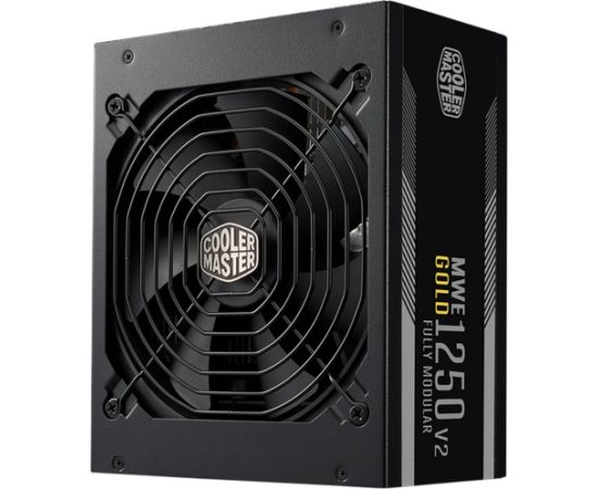 Cooler Master MWE 1250 V2 Black, PC power supply black, 1x 12-pin high power GPU, 3x PCIe, cable management, 1250 watts