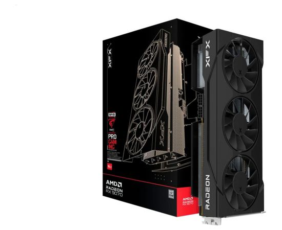XFX Radeon RX 9070 Swift OC, graphics card black, RDNA4, GDDR6, 3x DisplayPort, 1x HDMI 2.1
