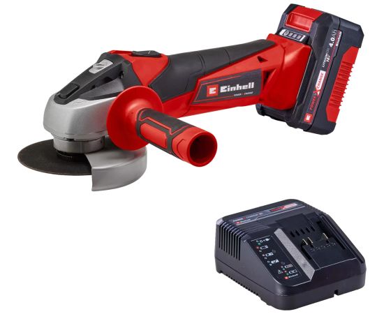 EINHELL Power X-Change cordless angle grinder TC-AG 18/115 Li Kit, 18 Volt red/black, Li-Ion battery 4.0 Ah