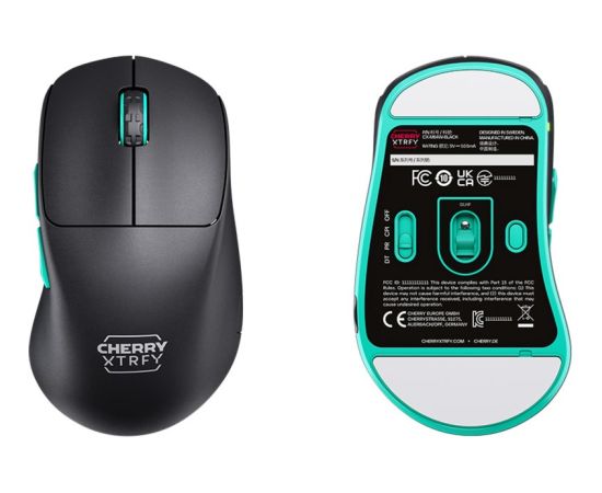 CHERRY XTRFY M64 Wireless, gaming mouse black/turquoise