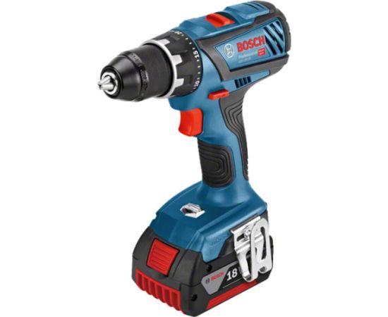 Bosch Professional Cordless Drill GSR 18V-28 Professional, 18 Volt blue/black, 2x Li-ion batteries 3.0Ah, 82-piece accessory set