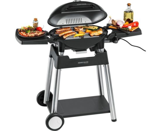Rommelsbacher Barbecue electric grill BBQ 4100/S, with grill cart (black, 2,200 watts)