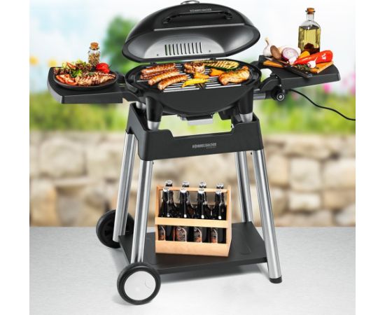 Rommelsbacher Barbecue electric grill BBQ 4100/S, with grill cart (black, 2,200 watts)
