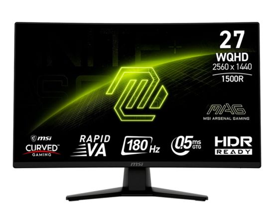 MSI MAG 274CQFDE - 27 - black, WQHD, Rapid-VA, Curved, HDR Ready, 180Hz panel
