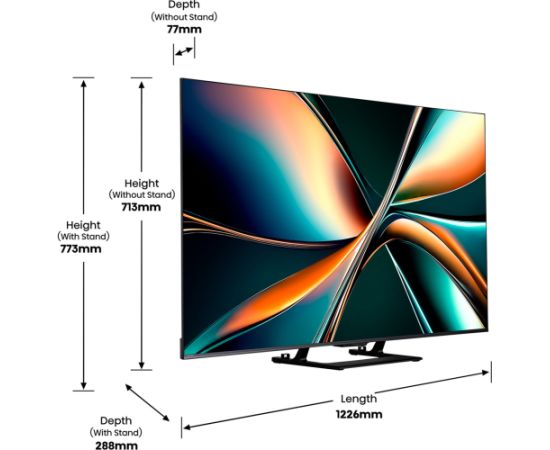 Hisense 55U7Q - 55 - black (matt), UltraHD/4K, Mini-LED, Hi-View AI Engine, QLED Color, 144Hz panel