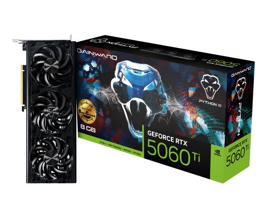 Gainward GeForce RTX 5060 Ti Python III OC 8GB (DLSS 4, 3x DisplayPort, 1x HDMI 2.1)