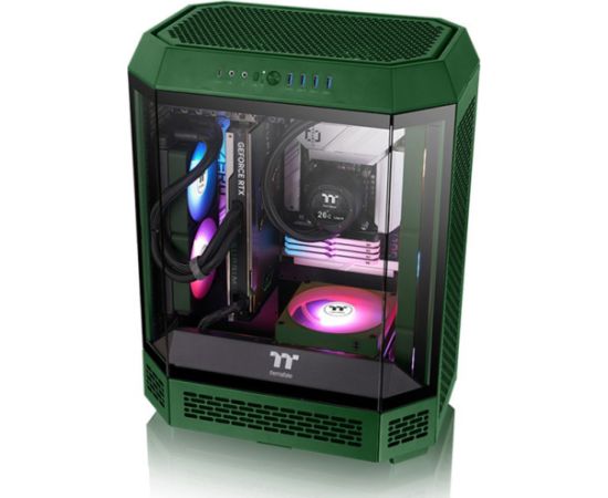Thermaltake CT140 EX Reverse ARGB Sync PC Cooling Fan Racing Green (Green, Pack of 3, 140 mm)