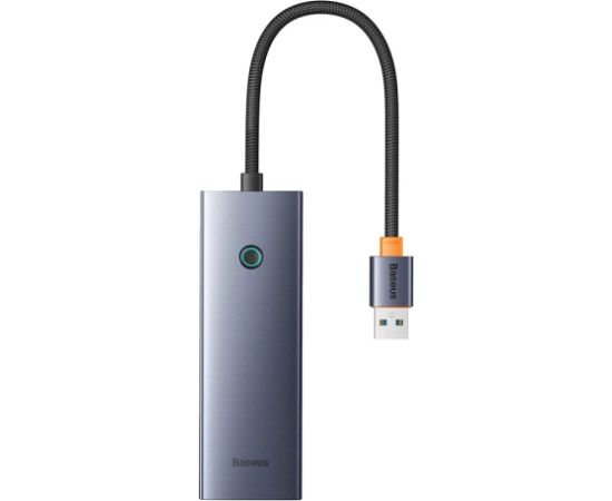 Hub Baseus UltraJoy Series Lite 4-Port (USB to USB 3.0*3+RJ45*1+USB-C 5V) (gray)