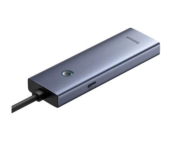 Hub Baseus UltraJoy Series Lite 4-Port (USB to USB 3.0*3+RJ45*1+USB-C 5V) (gray)