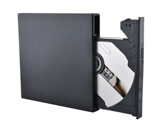HQ RW3 Slim Ārējais USB 2.0 CD / DVD Rom Disku Lasītājs ar USB Kabeļa Barošanu Melns