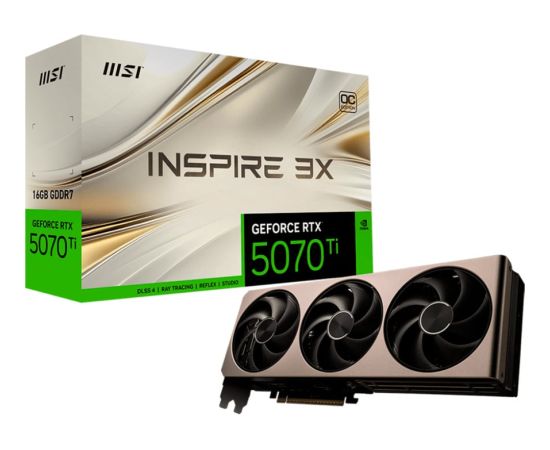 MSI GeForce RTX 5070 Ti 16G INSPIRE 3X OC (DLSS 4, 3x DisplayPort, 1x HDMI 2.1)