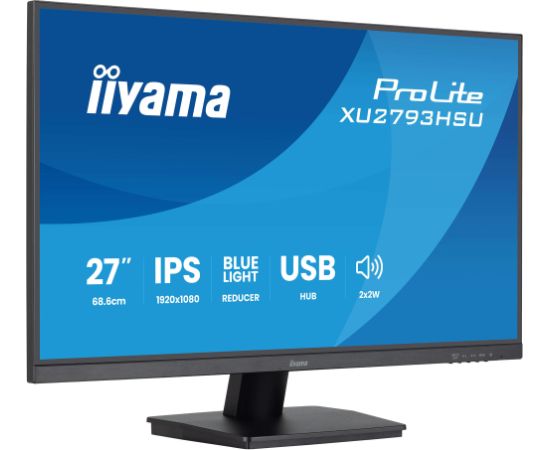 Iiyama ProLite XU2793HSU-B7 - 27 - black (matt), FullHD, IPS, USB hub, HDMI, DP, 100Hz panel