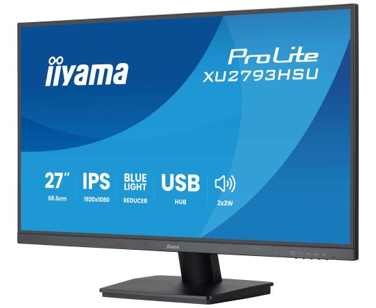 Iiyama ProLite XU2793HSU-B7 - 27 - black (matt), FullHD, IPS, USB hub, HDMI, DP, 100Hz panel
