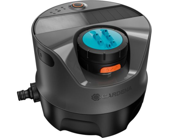 Gardena AquaPrecise above-ground irrigation system (grey/turquoise, with mounting plate and hose connection)