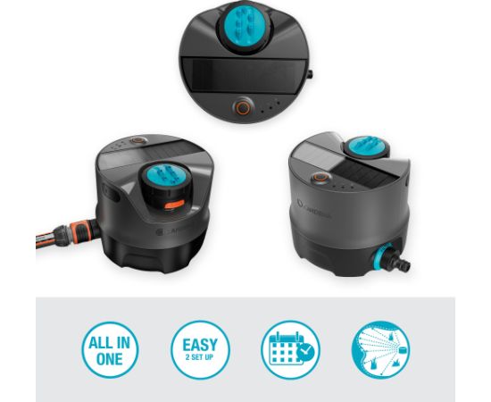Gardena AquaPrecise above-ground irrigation system (grey/turquoise, with mounting plate and hose connection)