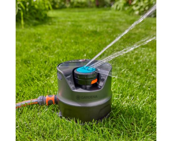 Gardena AquaPrecise above-ground irrigation system (grey/turquoise, with mounting plate and hose connection)