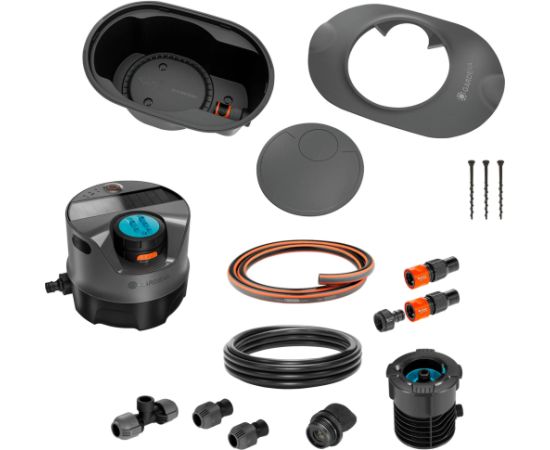 Gardena Pipeline Irrigation System AquaPrecise Complete Set, underground (grey/turquoise, with pipeline shaft and cover)