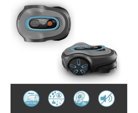 Gardena robotic lawnmower smart SILENO max 1,500m? (grey/turquoise, Li-ion battery, LONA technology)