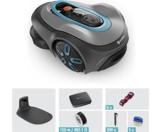 Gardena robotic lawnmower smart SILENO max 800m? (grey/turquoise, Li-ion battery, LONA technology)