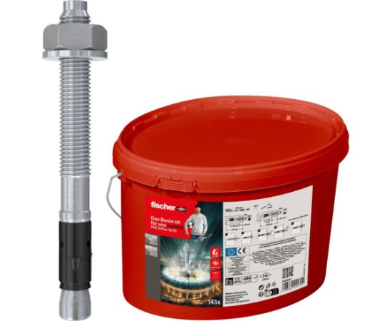 Fischer bolt anchor FAZ II Plus 10/10 in a bucket (silver, 145 pieces, galvanized)