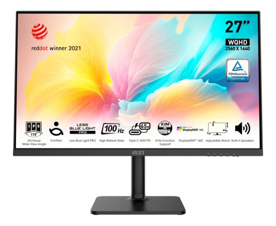 MSI Modern MD272XPDE - 27 - black, FullHD, IPS, USB-C, HDR, 100Hz panel