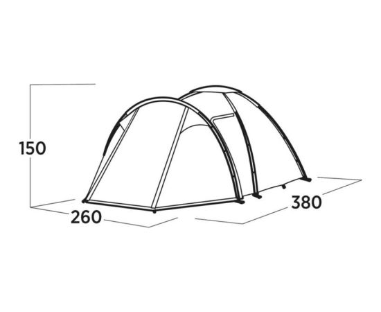 Easy Camp Lomsdal 4 (2025. gada modelis, olīvzaļš, ar tuneļa paplašinājumu)