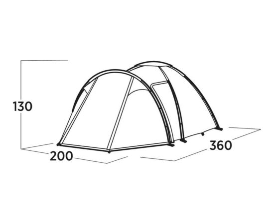 Easy Camp Lomsdal 3 (2025. gada modelis, olīvzaļš, ar tuneļa paplašinājumu)