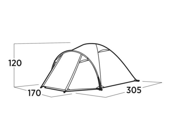 Easy Camp Setesdal 3 (2025. gada modelis, olīvzaļš, ar tuneļa priekštelpu)