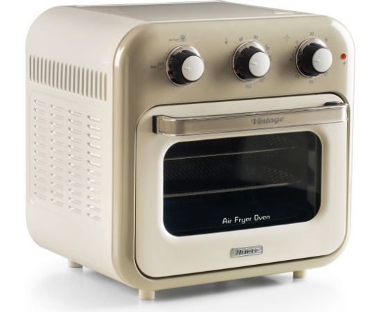 Ariete 3-in-1 Air Fryer and Mini Oven Vintage Beige (white/beige, 1,350 watts, 16-liter cooking space, with viewing window)